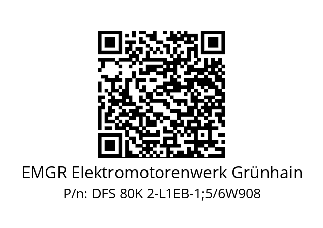   EMGR Elektromotorenwerk Grünhain DFS 80K 2-L1EB-1;5/6W908