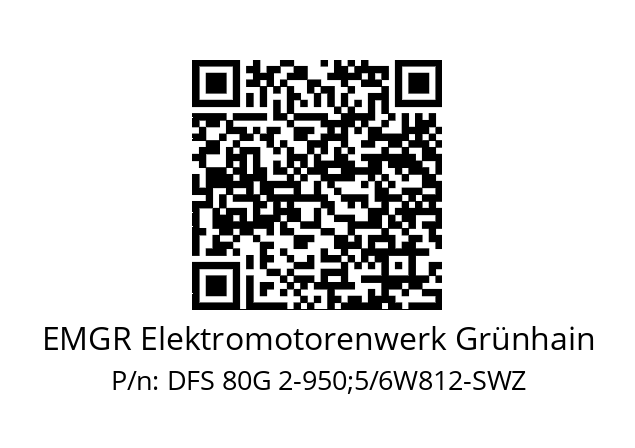   EMGR Elektromotorenwerk Grünhain DFS 80G 2-950;5/6W812-SWZ