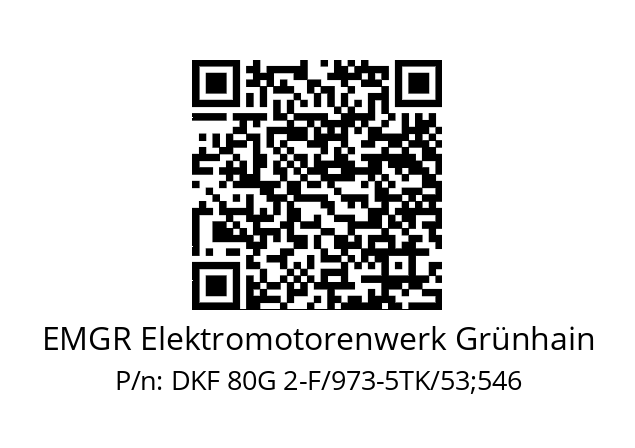   EMGR Elektromotorenwerk Grünhain DKF 80G 2-F/973-5TK/53;546