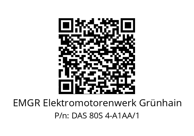   EMGR Elektromotorenwerk Grünhain DAS 80S 4-A1AA/1