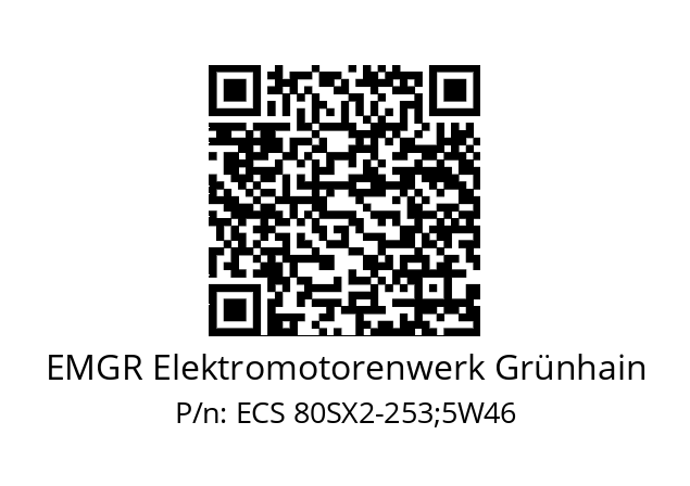   EMGR Elektromotorenwerk Grünhain ECS 80SX2-253;5W46