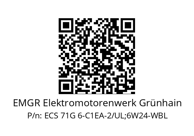   EMGR Elektromotorenwerk Grünhain ECS 71G 6-C1EA-2/UL;6W24-WBL