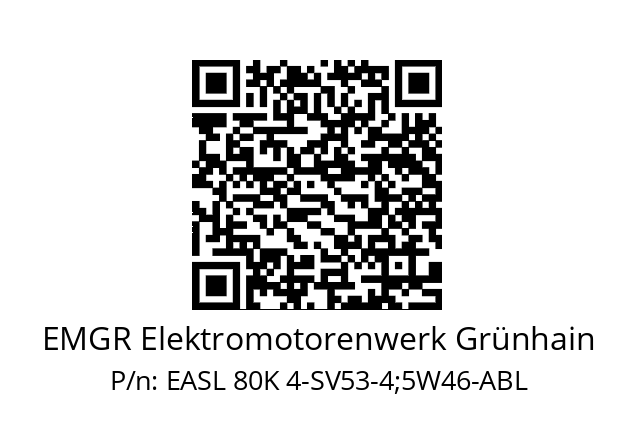   EMGR Elektromotorenwerk Grünhain EASL 80K 4-SV53-4;5W46-ABL