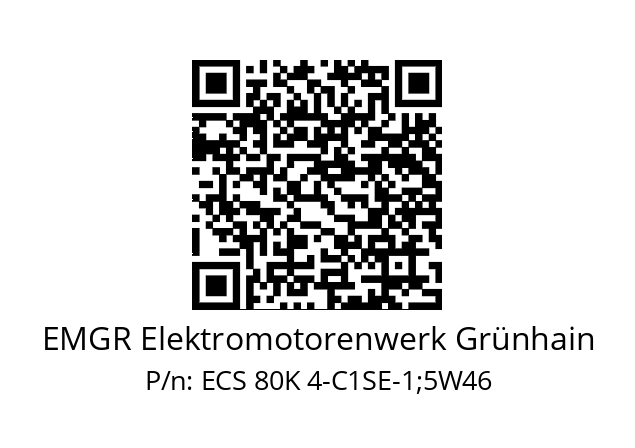   EMGR Elektromotorenwerk Grünhain ECS 80K 4-C1SE-1;5W46