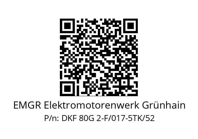   EMGR Elektromotorenwerk Grünhain DKF 80G 2-F/017-5TK/52