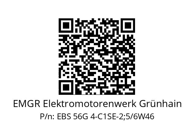   EMGR Elektromotorenwerk Grünhain EBS 56G 4-C1SE-2;5/6W46