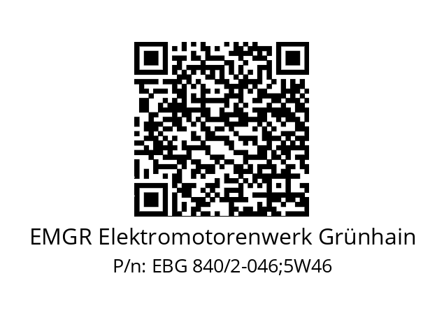   EMGR Elektromotorenwerk Grünhain EBG 840/2-046;5W46