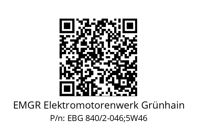   EMGR Elektromotorenwerk Grünhain EBG 840/2-046;5W46