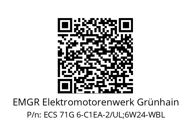   EMGR Elektromotorenwerk Grünhain ECS 71G 6-C1EA-2/UL;6W24-WBL