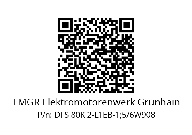   EMGR Elektromotorenwerk Grünhain DFS 80K 2-L1EB-1;5/6W908