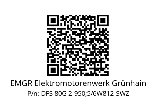   EMGR Elektromotorenwerk Grünhain DFS 80G 2-950;5/6W812-SWZ