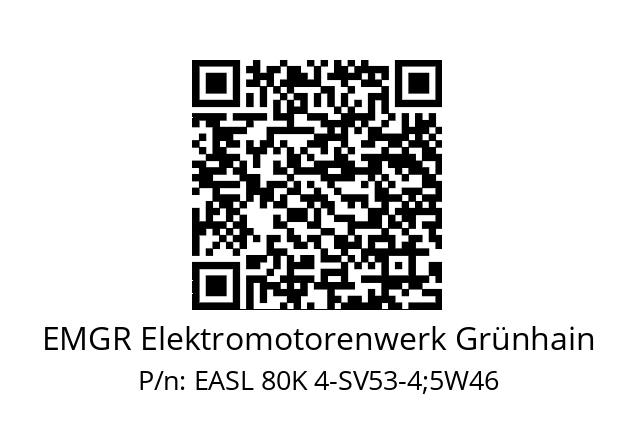   EMGR Elektromotorenwerk Grünhain EASL 80K 4-SV53-4;5W46