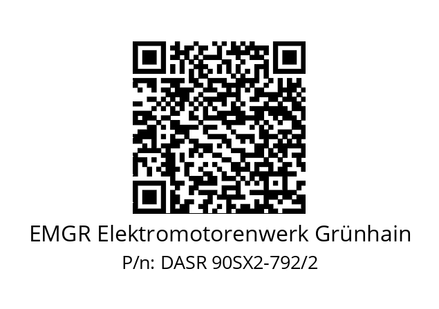   EMGR Elektromotorenwerk Grünhain DASR 90SX2-792/2