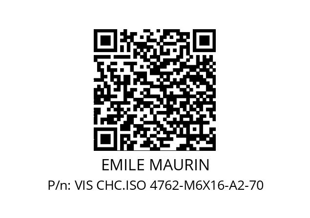   EMILE MAURIN VIS CHC.ISO 4762-M6X16-A2-70