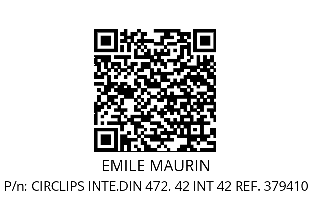   EMILE MAURIN CIRCLIPS INTE.DIN 472. 42 INT 42 REF. 379410