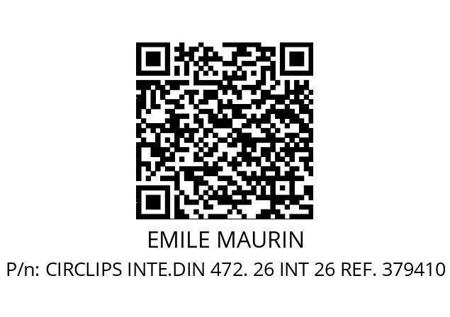   EMILE MAURIN CIRCLIPS INTE.DIN 472. 26 INT 26 REF. 379410