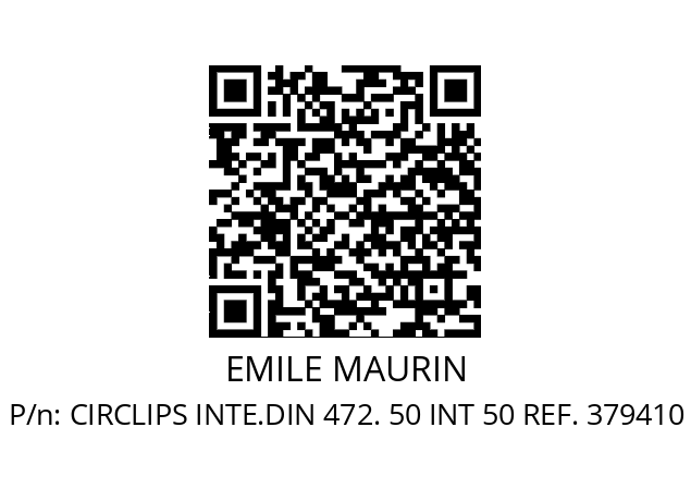   EMILE MAURIN CIRCLIPS INTE.DIN 472. 50 INT 50 REF. 379410