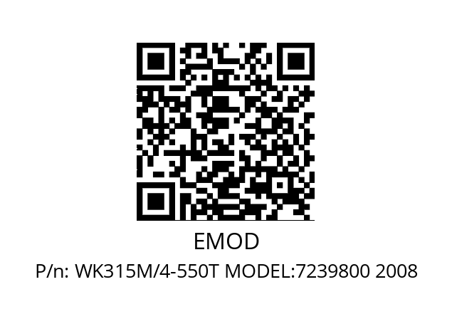   EMOD WK315M/4-550T MODEL:7239800 2008