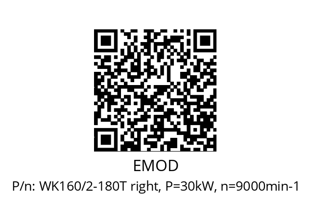   EMOD WK160/2-180T right, P=30kW, n=9000min-1