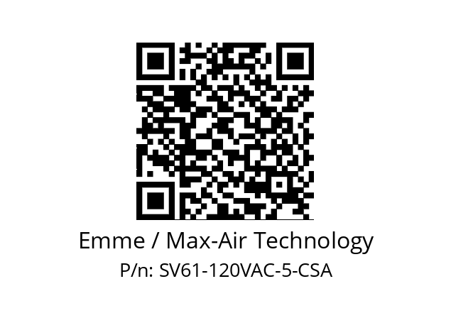   Emme / Max-Air Technology SV61-120VAC-5-CSA