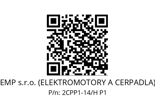   EMP s.r.o. (ELEKTROMOTORY A CERPADLA) 2CPP1-14/H P1