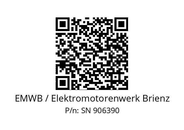   EMWB / Elektromotorenwerk Brienz SN 906390