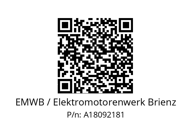   EMWB / Elektromotorenwerk Brienz A18092181