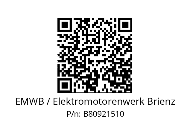   EMWB / Elektromotorenwerk Brienz B80921510