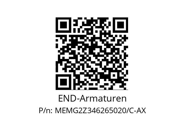   END-Armaturen MEMG2Z346265020/C-AX