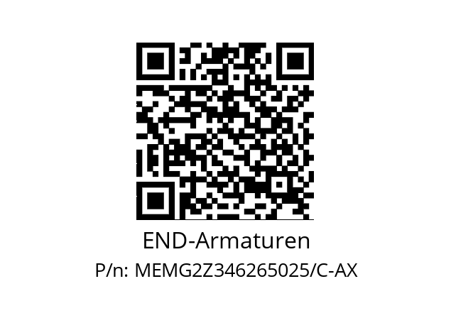   END-Armaturen MEMG2Z346265025/C-AX