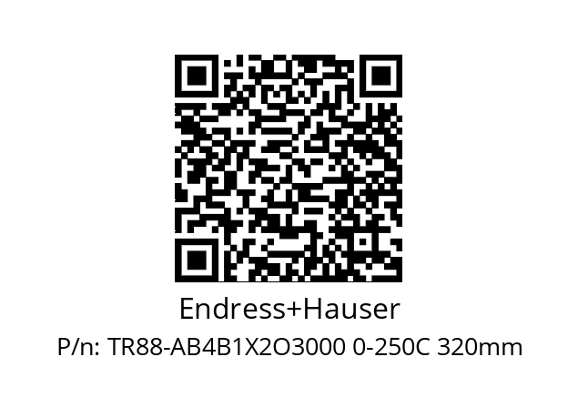   Endress+Hauser TR88-AB4B1X2O3000 0-250C 320mm