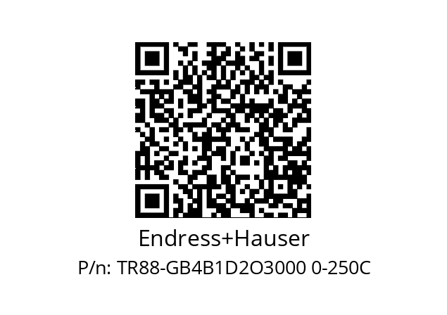   Endress+Hauser TR88-GB4B1D2O3000 0-250C