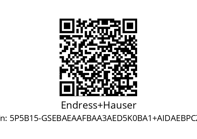   Endress+Hauser 5P5B15-GSEBAEAAFBAA3AED5K0BA1+AIDAEBPCZ1