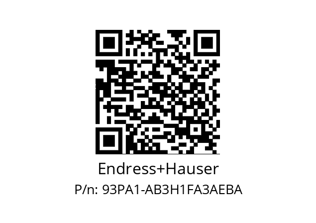   Endress+Hauser 93PA1-AB3H1FA3AEBA