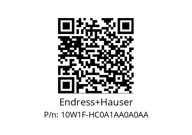   Endress+Hauser 10W1F-HC0A1AA0A0AA