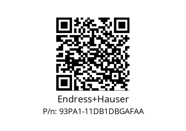   Endress+Hauser 93PA1-11DB1DBGAFAA