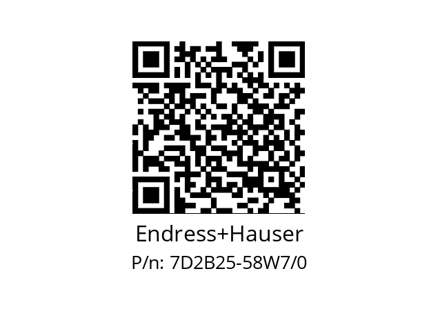   Endress+Hauser 7D2B25-58W7/0