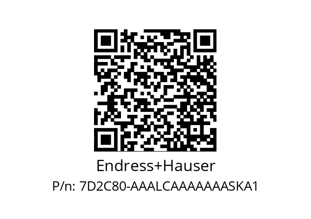   Endress+Hauser 7D2C80-AAALCAAAAAAASKA1