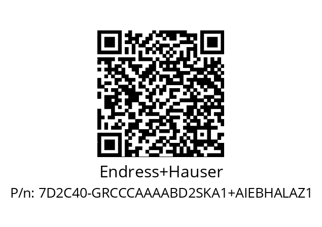   Endress+Hauser 7D2C40-GRCCCAAAABD2SKA1+AIEBHALAZ1