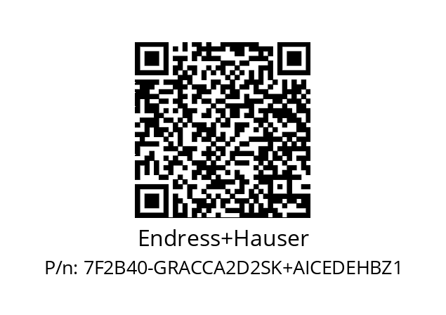   Endress+Hauser 7F2B40-GRACCA2D2SK+AICEDEHBZ1