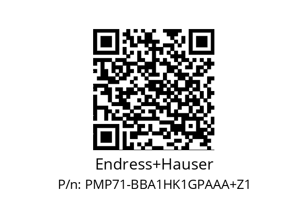   Endress+Hauser PMP71-BBA1HK1GPAAA+Z1