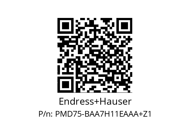   Endress+Hauser PMD75-BAA7H11EAAA+Z1