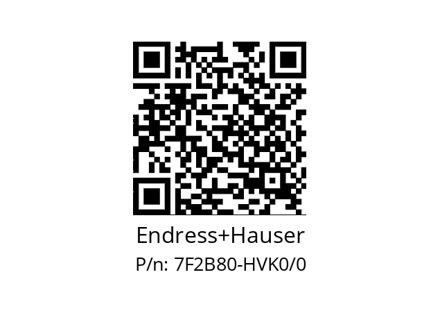   Endress+Hauser 7F2B80-HVK0/0