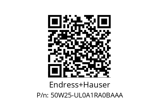   Endress+Hauser 50W25-UL0A1RA0BAAA