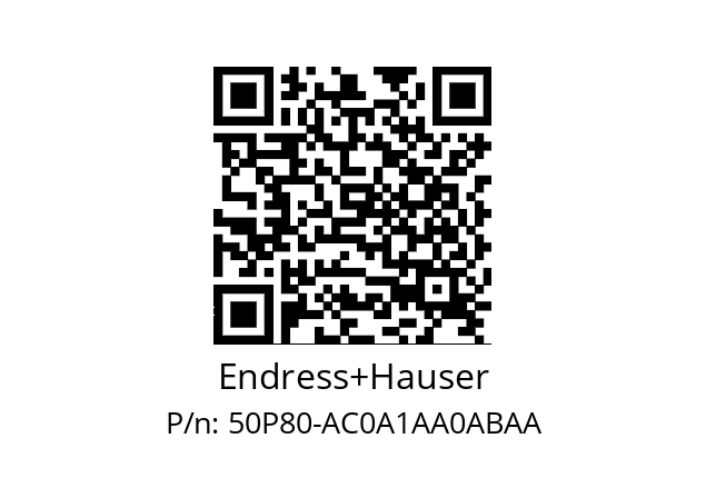   Endress+Hauser 50P80-AC0A1AA0ABAA