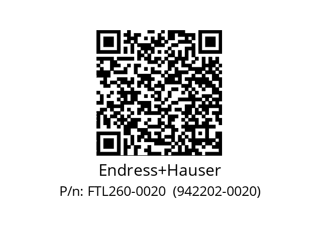   Endress+Hauser FTL260-0020  (942202-0020)