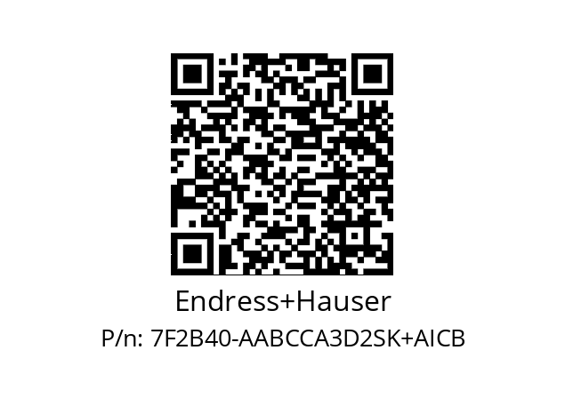   Endress+Hauser 7F2B40-AABCCA3D2SK+AICB