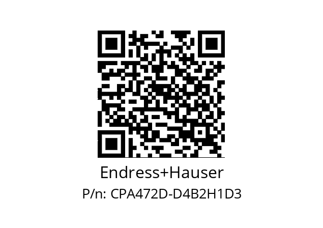   Endress+Hauser CPA472D-D4B2H1D3