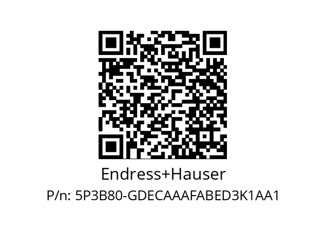   Endress+Hauser 5P3B80-GDECAAAFABED3K1AA1