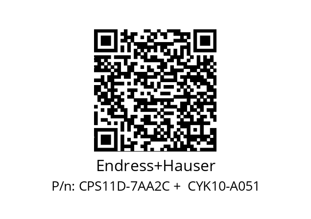   Endress+Hauser CPS11D-7AA2C +  CYK10-A051